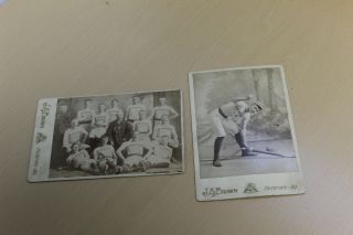 2 Antique Cabinet Photos - State Champion Firefighter/fireman Team - Geneseo Ill.