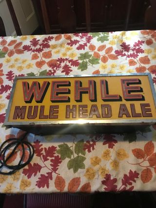 Rare Wehle Mule Head Beer 1930s Neon Sign Conneticut Brewing