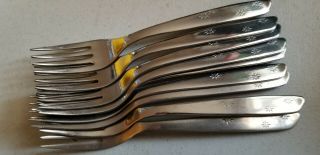 9 Antique Vintage Collectible Forks 7 " Stainless Steel - Superior Usa
