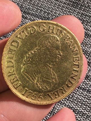 1755 Lm Jm Peru 8 Escudo.  917 Gold Coin Very Rare Coin
