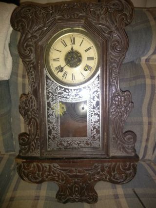 Vintage Ansonia Wall Hanging Clock Very Rare Not