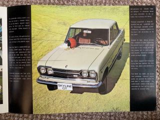 1967 Nissan Skyline 2000 GT brochure.  Forerunner of the GC10 2000GT & GTR.  RARE 3