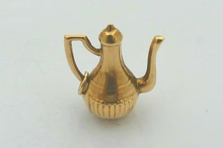 Rare Vintage Hm 9ct Gold 3d Ribbed Coffee Pot Charm 1.  90 G