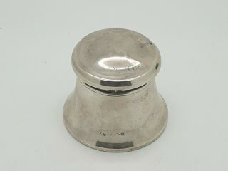 Solid Silver Capstan Inkwell 1919 By A J Poole