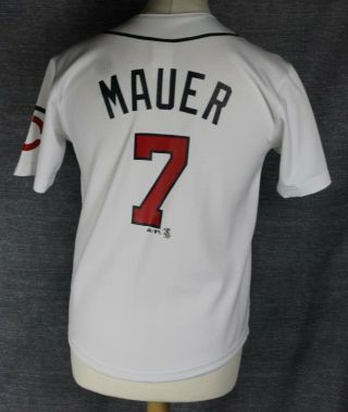 Mauer 7 Minnesota Twins Baseball Jersey Shirt Youths Medium Majestic Rare
