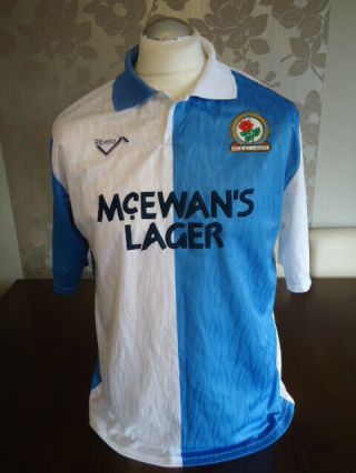 Blackburn Rovers 1991 Ribero Home Shirt Adults Large Rare Old Vintage
