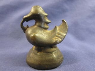 Antique Chinese bronze opium weight duck bird figure 2