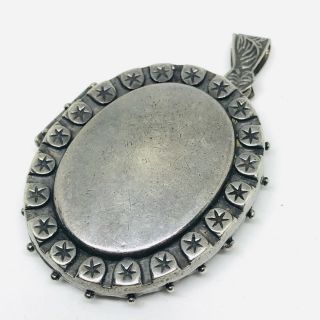 Antique Victorian Sterling Silver Aesthetic Locket Pendant