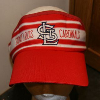 Vintage 70s 80s St Louis Cardinals Visor Hat Cap Rare Stripes Design Twins Mlb