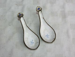 18th Century Chinese Canton Enamel Spoons Qianlong Period