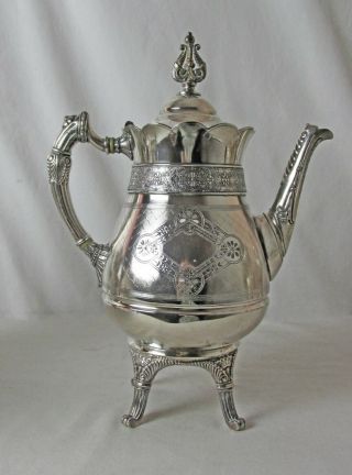 Exquisite Silver Plated Teapot Simpson Hall Miller C: 1860’s