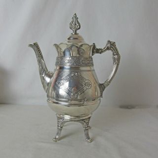 EXQUISITE SILVER PLATED TEAPOT SIMPSON HALL MILLER C: 1860’s 3