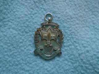 Solid Silver Boy Scouts Fob Medal John Alexander Fettes 1923 Won In 1925