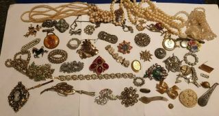 Vintage And Antique Broken Jewellery Joblot Spares Repairs