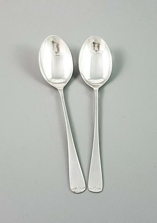 Art Deco Pair 2 Sterling Silver Coffee Demitasse Spoons Retro William Gallimore