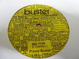 Rare Reggae Single - Prince Buster - Big Five On The Buster Label - Pb1a