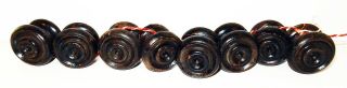 Set Of 8 Antique English Victorian Mahogany Wooden Drawer Pulls Knobs