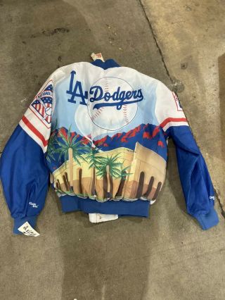 Rare Vintage Chalk Line Los Angeles Dodgers Mlb 1989 Fanimation Jacket 80s 90s L