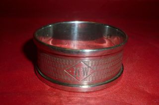 Engine Turned Silver Napkin Ring By Henry Griffith & Sons Ltd,  Birmingham 1913