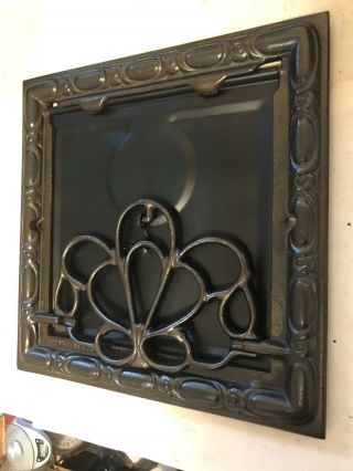 Rare Symonds Antique Art Craft Deco Victorian Cast Iron Wall Heat Grate Register