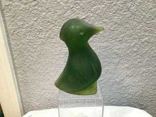 Vintage Sascha Brastoff Signed Rare Green Resin Duck Bird Mid Century