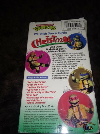 Teenage Mutant Ninja Turtles We Wish You Turtle Christmas VHS 1994 Rare 2