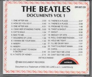 Rare OOP THE BEATLES - Documents Vol.  1 - DOCUMENT RECORDS Studio Out - takes 2