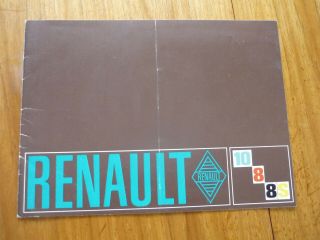Rare 1969 Renault 10,  8s & 8 Uk Market Brochure