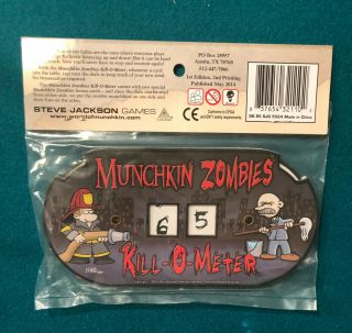 Munchkin Zombies Kill - O - Meter Two Sided Level Counter & 2 Rare Promo Cards Oop