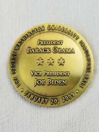 Very Rare Barack Obama 2009 George Washington University Inaugural Ball Coin