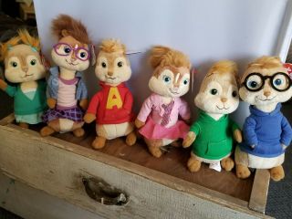Rare 2010 Mwt Ty Beanie Babies Complete Set Of 6 Alvin The Chipmunks Chipettes