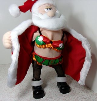 Rare - Tekky Toys 2008 14 " Animated Flashing Dancing Santa Claus Figurine 53331