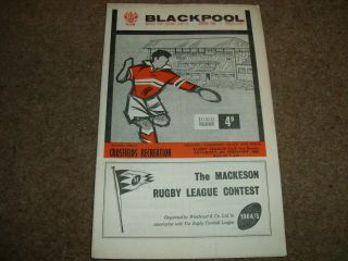 Rare Blackpool Borough V Crosfields Recreation Rugby League Challenge Cup 1965