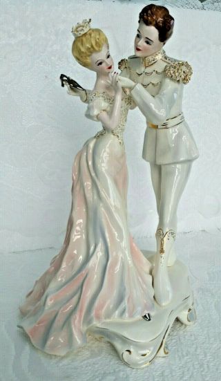 Rare Vintage Florence Ceramics Pasadena Figurine Cinderella & Prince Charming