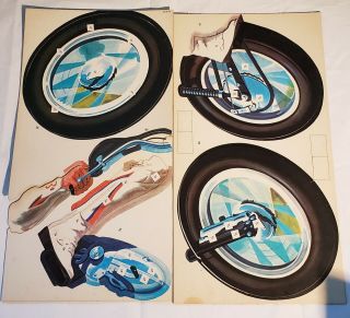 Rare Vintage 1975 Evel Knievel 3 - D Wall Plaque Puzzle Kit Harley Davidson 2