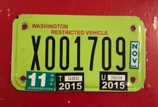 This Is A Rare One Washington Restricted Vehicle License Plate For Off Road Use