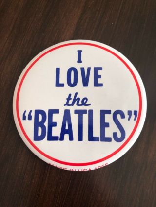 The Beatles Rare Vintage Official Fan Pinback Button “i Love The Beatles”