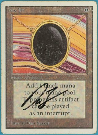 Mox Jet Unlimited Heavily Pld Rare Artist Signed Card (id S50334) Abugames