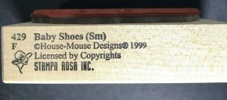 House - Mouse,  BABY SHOES,  Wood - Mounted Rare 1999 2