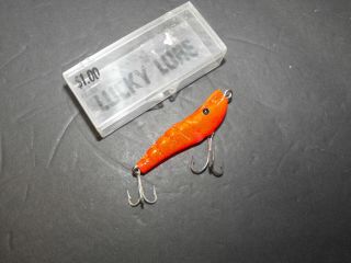 Vintage Lucky Lure Shrimp Lure Florida bait by Gillespie Fishing Lure 3