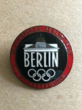 Vintage 1936 Berlin Olympic Games Film Dept Press Pin Badge Red - Rare