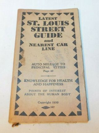 Rare 1935 St Louis Street Guide & Nearest Car Line Advertising Book