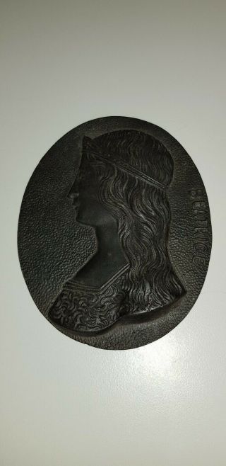 Cast Bronze Plaque " Beatrice " Circa 1900