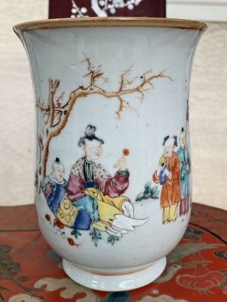 Large Chinese Famille Rose 18th C Mug Cup.