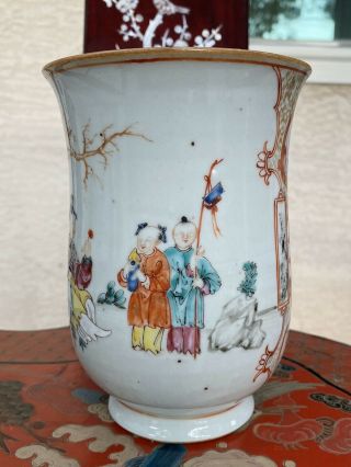 Large Chinese Famille Rose 18th C Mug Cup. 2