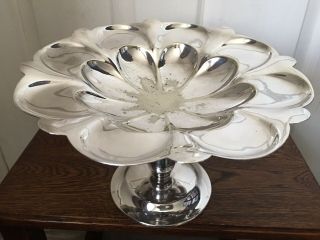 Vintage Silver Plated Pedestal Fruit Bowl / Posy Holder Ws&s