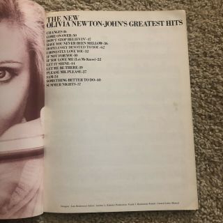 OLIVIA NEWTON JOHN 1982 GREATEST HITS TOUR PIANO CHORUS BOOK VINTAGE RARE 3