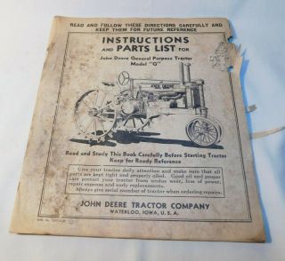 Rare 1937 John Deere Model G Farm Tractor Advertising Brochure Booklet
