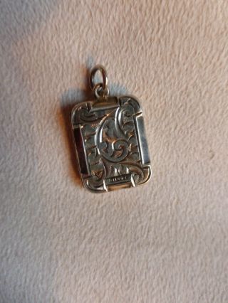 Antique Victorian Silver Locket Pendant /fob