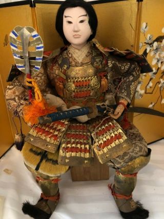 Antique Japanese Samurai Warrior Doll Ningyo Boy’s Day Festival Yoshitsune